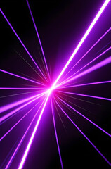 Abstract Purple Laser Light Burst on Black Background