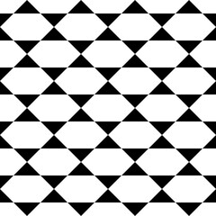 Seamless pattern with geometric motifs in black and white