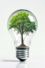 A creative light bulb that contains a small tree within it
