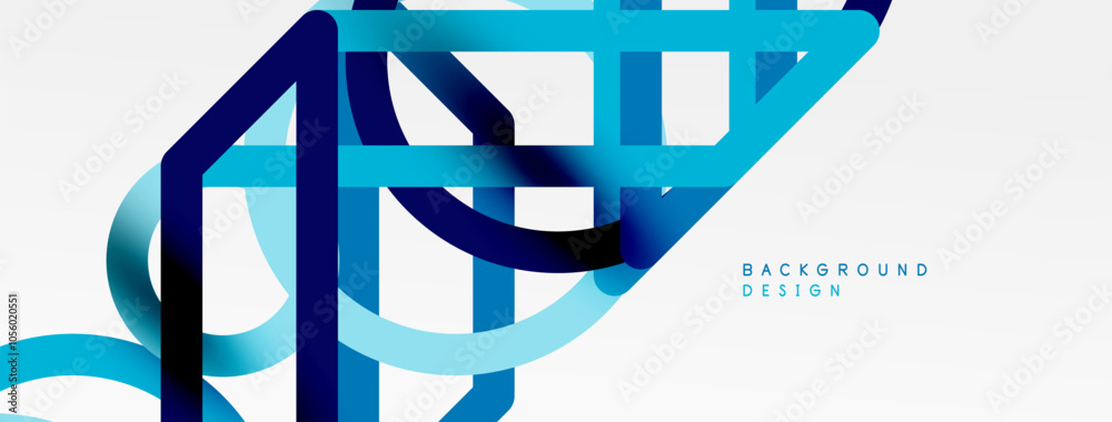 Poster abstract background - colorful circle lines technology or business digital template