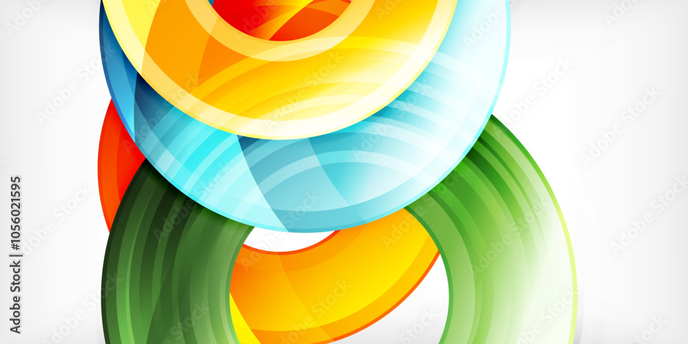 Aufkleber bright colorful circles with light effects. abstract background
