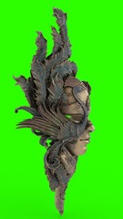 venice mask with green background