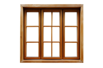 Vintage wooden window frame for home design isolated on background, interior home decoration and renovation.