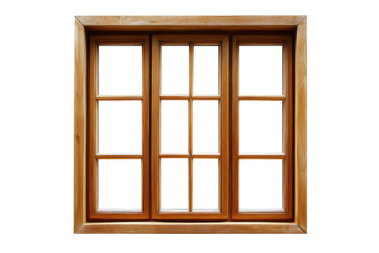 Vintage wooden window frame for home design isolated on background, interior home decoration and renovation.