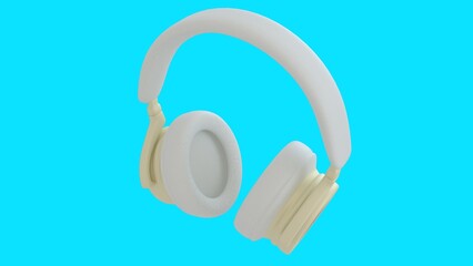 white headphone with blue background