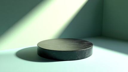 3d minimalistic stone podium against blue background