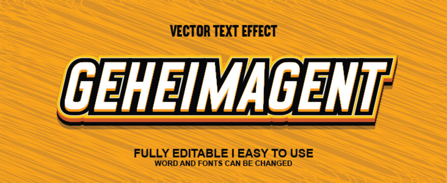 Geheimagent Fully Editable 3D Vector Text Effect