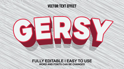 Obraz premium Gersy Fully Editable 3D Vector Text Effect