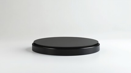 super minimalistic wooden podium for products against white background