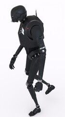 ai robot running with white background