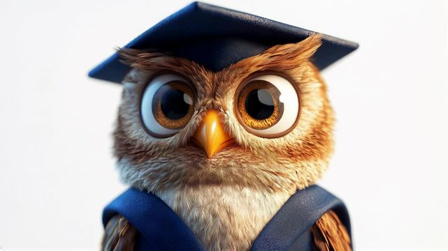 owl on a stack of books