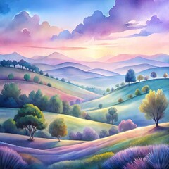 Tranquil Nature: Pastel Colors and Peaceful Atmosphere