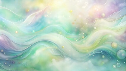 Background - Tranquil Beauty: Pastel Wavy Lines Artwork