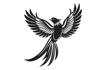 Resplendent Quetzal Silhouette vector illustration, Resplendent Quetzal Silhouette 