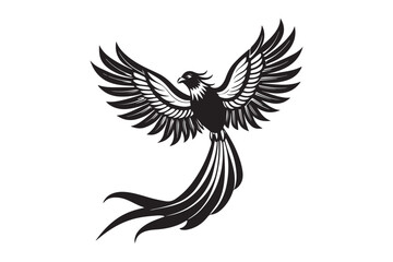 Resplendent Quetzal Silhouette vector illustration, Resplendent Quetzal Silhouette 