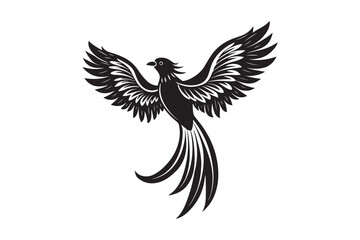Resplendent Quetzal Silhouette vector illustration, Resplendent Quetzal Silhouette 