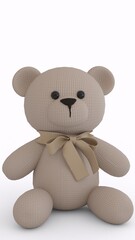 white teddy bear with white background