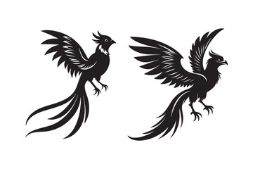 Resplendent Quetzal Silhouette vector illustration, Resplendent Quetzal Silhouette 
