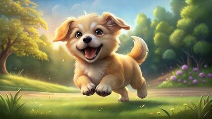 Playful Puppy in a Sunny Field