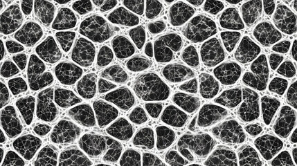 Abstract pattern resembling interconnected cells or bubbles in black and white.