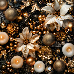 christmas background with boxes and decorations