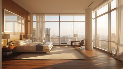 Fototapeta premium Modern Interior of Stylish Living Room ,Wall Mock Up, Frame , Poster with Beautiful Background, 3d render