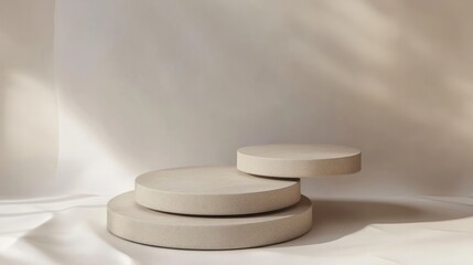 3d empty white podium for cosmetic products. minimalistic display