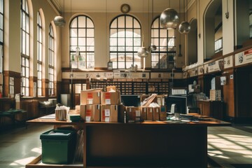 Interior of a post office