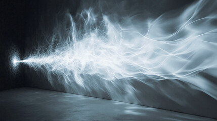 Ethereal Vapor Flows Through a Narrow Opening, Filling the Dim Room With Enchantment