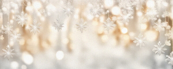 Blurred Christmas Lights and Decorations for Perfect Christmas Background Banner