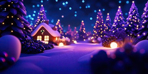 Festive Christmas background featuring a cozy winter scene with ample copy space for personalized messages