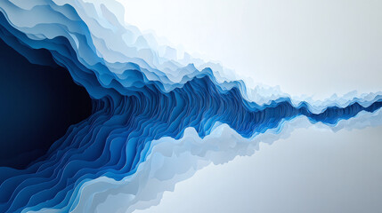 The Tranquil Depths of Blue Waves and Layered Forms Create a Captivating Design in Natural Harmony