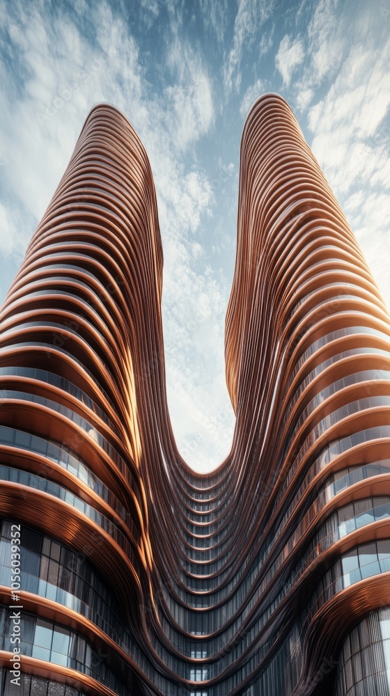 Aufkleber the building is tall and has a unique design