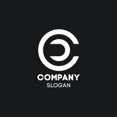 Obraz premium Black and White Letter C Logo Design Template