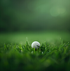 Piłka golfowa na zielonej trawie
