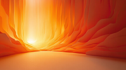 Radiant Light Filtering Through Orange Canyon Walls at Sunset Creating a Surreal Natural Spectacle