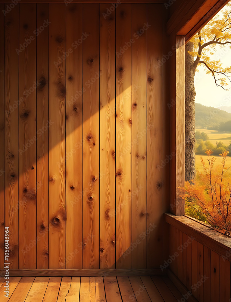 Poster wooden maple textures create a warm rustic ambiance in old brown light with vibrant colors against a