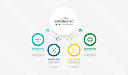 Four Step Infographic element design Vector template for presentation. process diagram and presentations step, workflow layout, banner, flow chart, info graphic vector illustration.