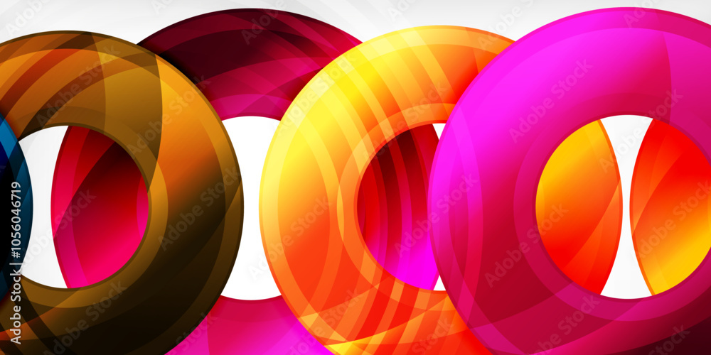 Aufkleber Bright colorful circles with light effects. Abstract background