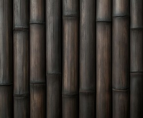 A close-up view of dark bamboo panels arranged in vertical alignment