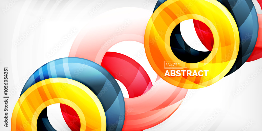 Aufkleber Bright colorful circles with light effects. Abstract background