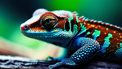 Obraz premium lizard on a branch