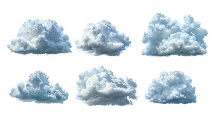 Real clouds isolated on transparent background. Cutout, PNG