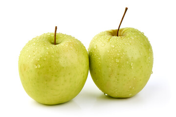 Granny smith apples, isolated on white background.