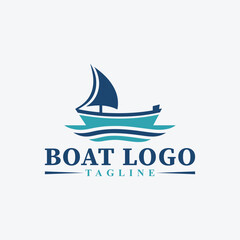 Sailing Serenity Boat Logo Vector Design