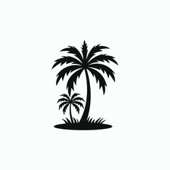Tropical Palm Tree Vector Silhouette