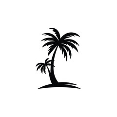 Tropical Essence Palm Tree Silhouette Vector Design