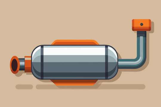 recommend clip art: Vehicle muffler vector art illustration
