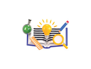 Education icon 3d rendering vector illustration