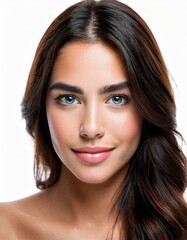 Fototapeta premium portrait of young woman with black hair and blue eyes